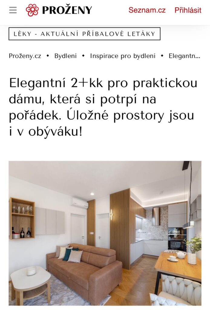 Realizace xtina design interiérový design bytu v centru Zlína